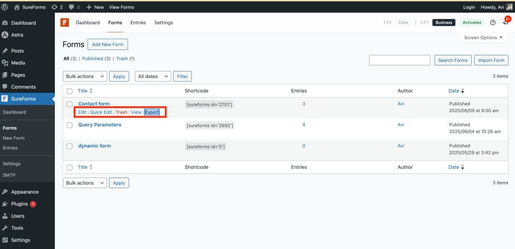 Form Options Overview