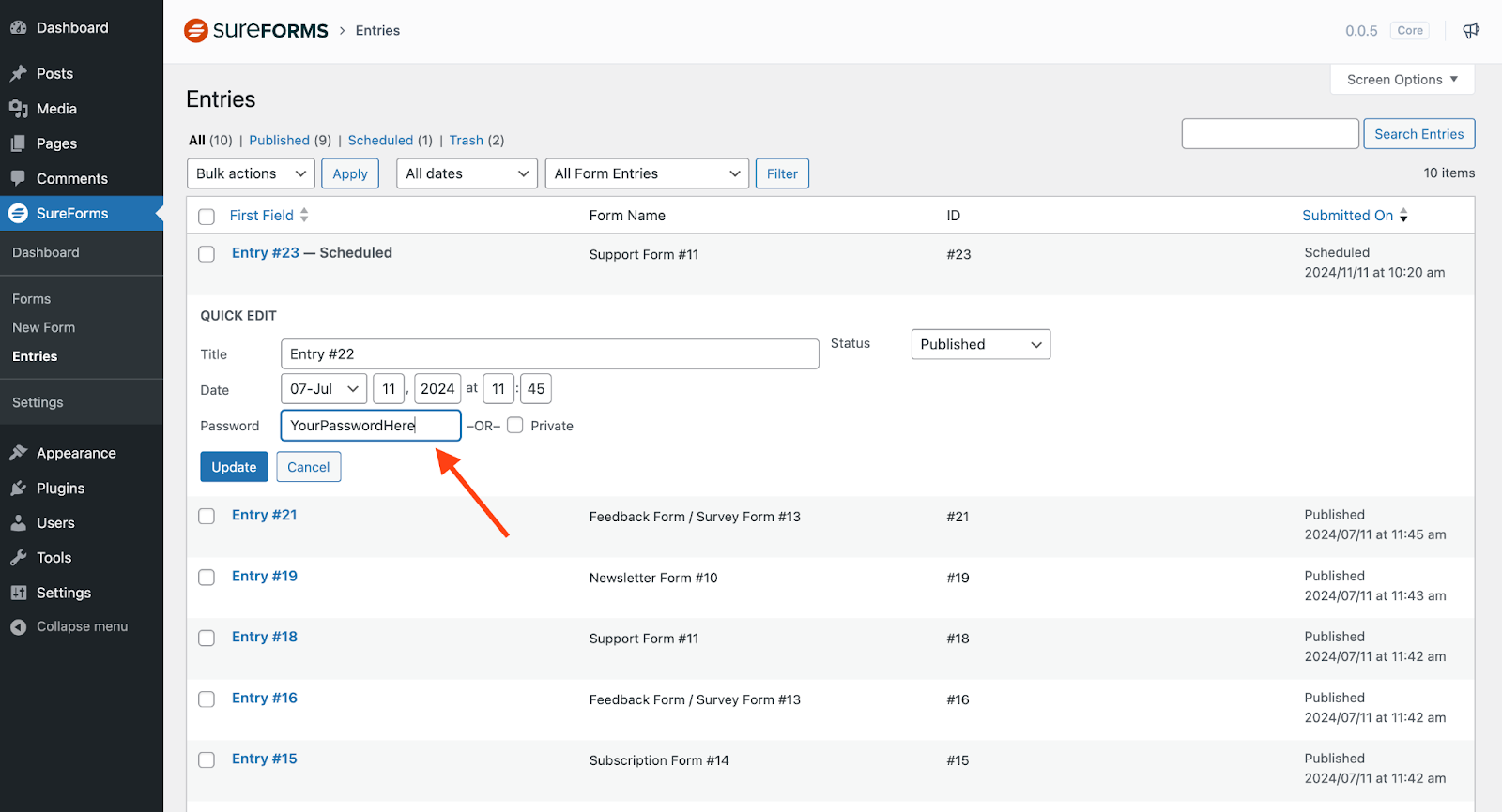 Managing Form Entries Image 115