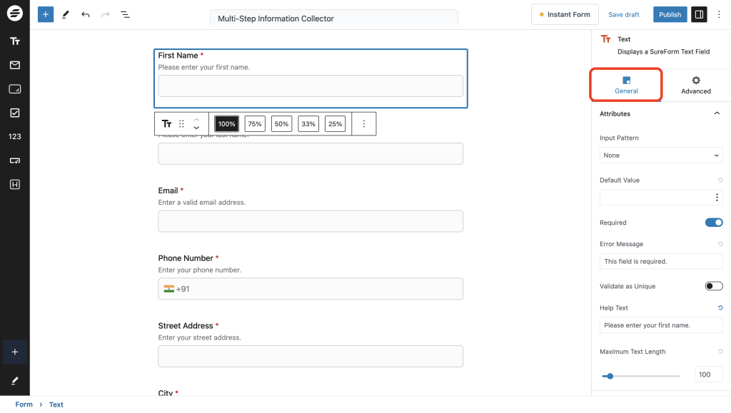 Creating and Publishing a Form General