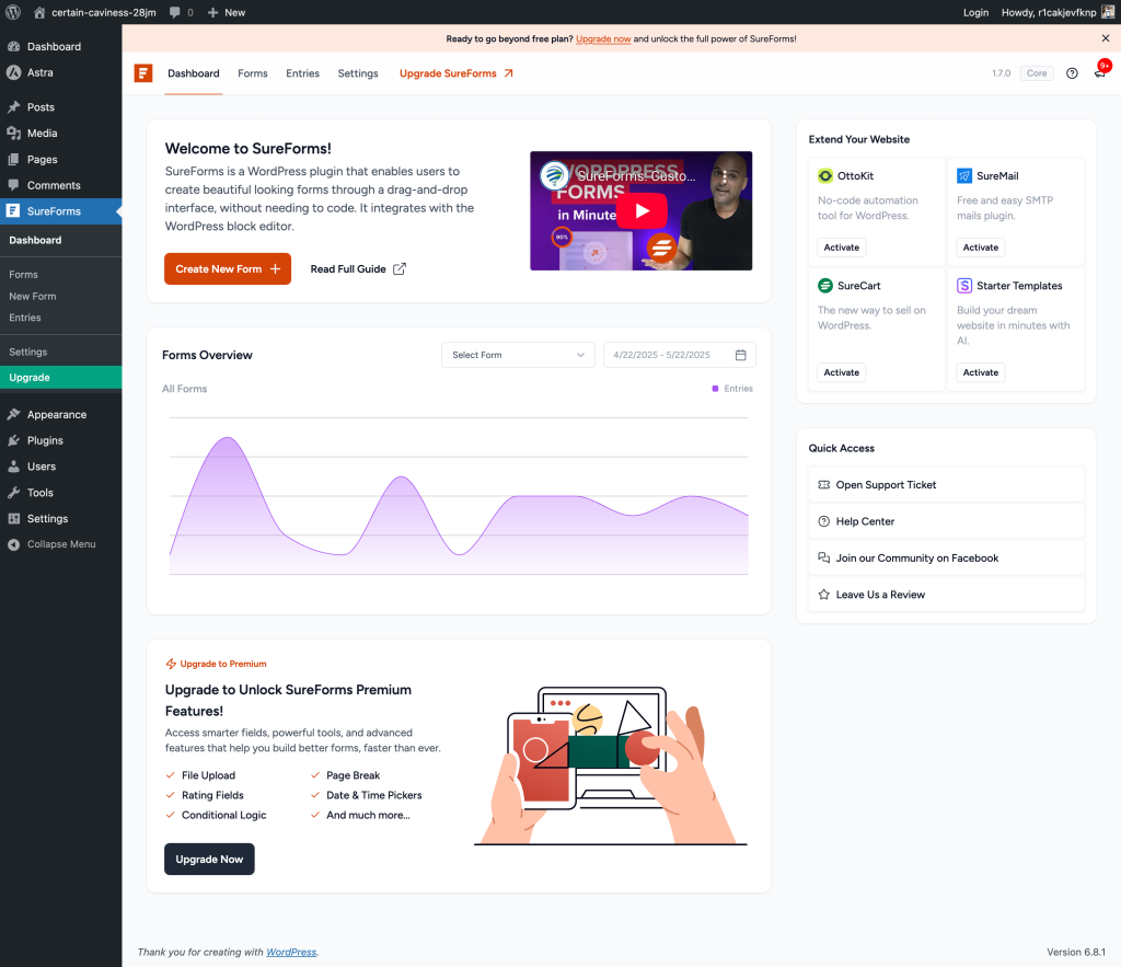 visit SureForms dashboard