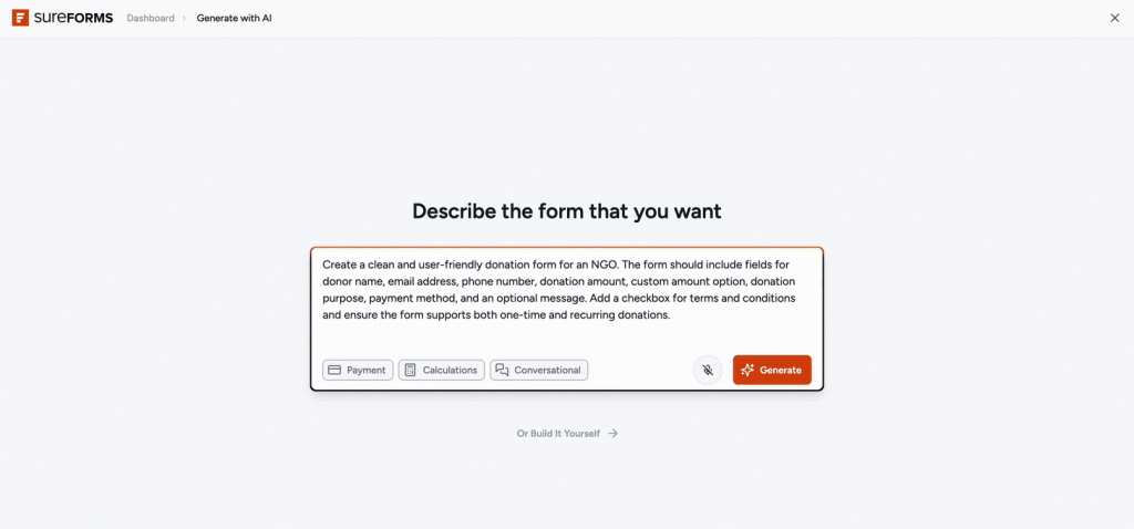 How To Create A WordPress Form With AI generate form