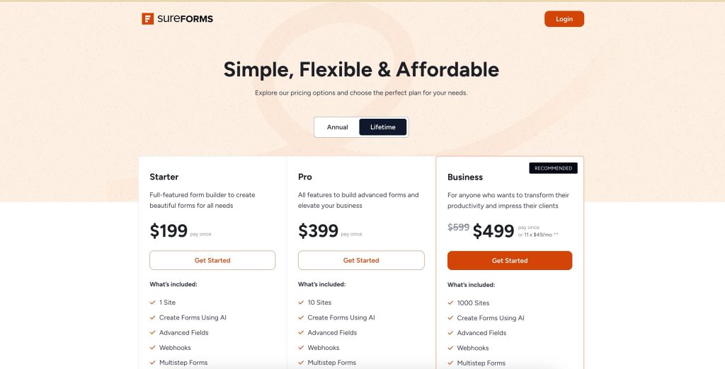SureForms Plan