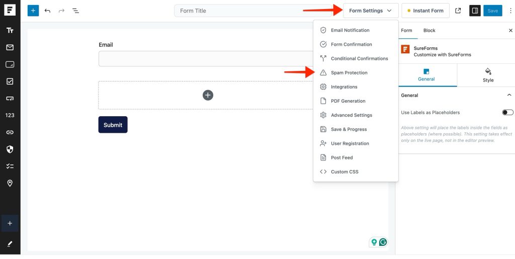 Cloudflare Turnstile form setting