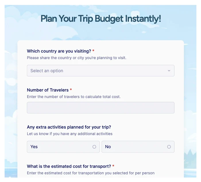 Plan Trip Budget Easily