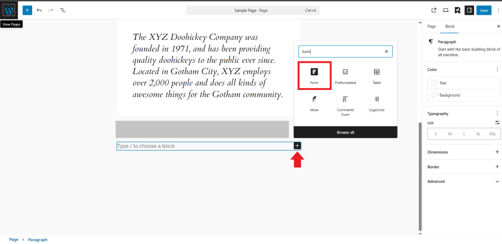 embed your form