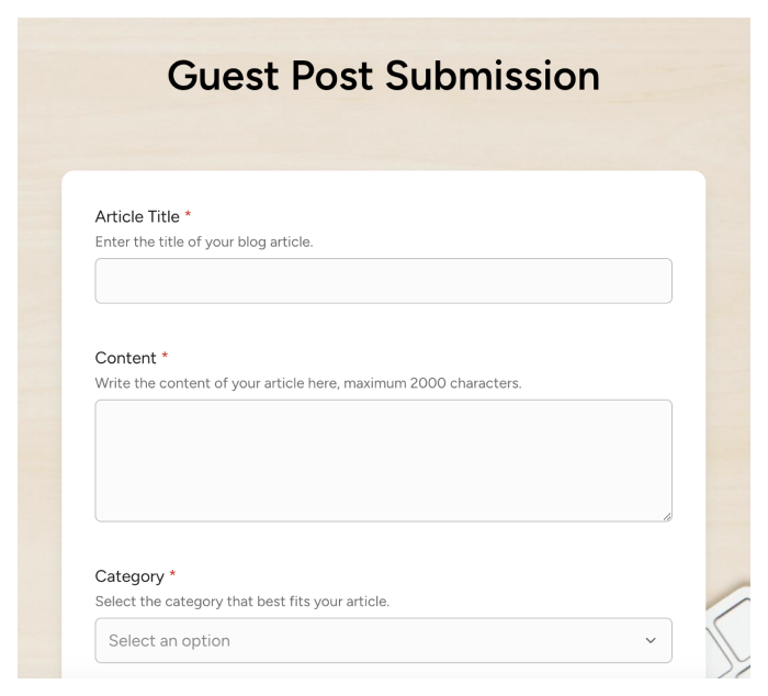 Guest Post Submission