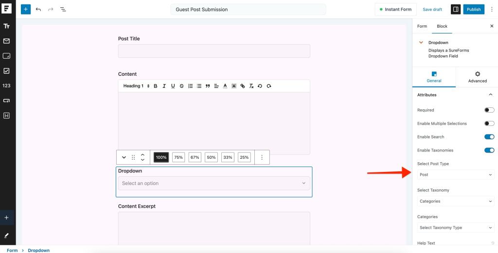 Select Post Type