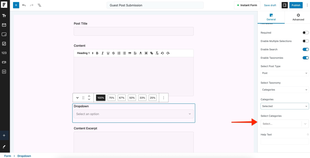 Select Categories