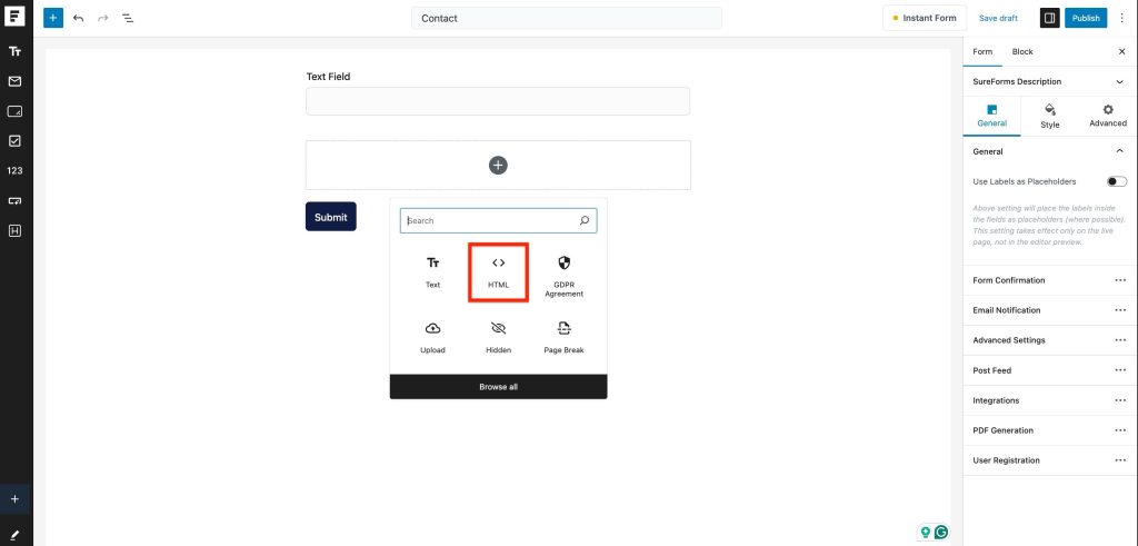 HTML block