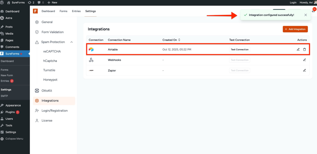 Airtable integration  added