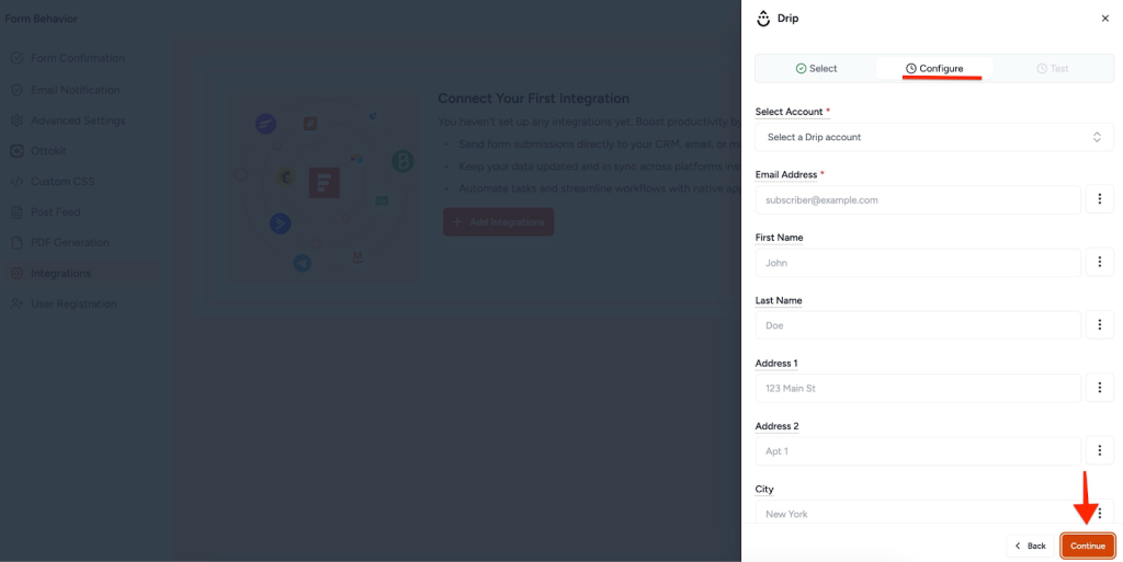 SureForms Integration with Drip image