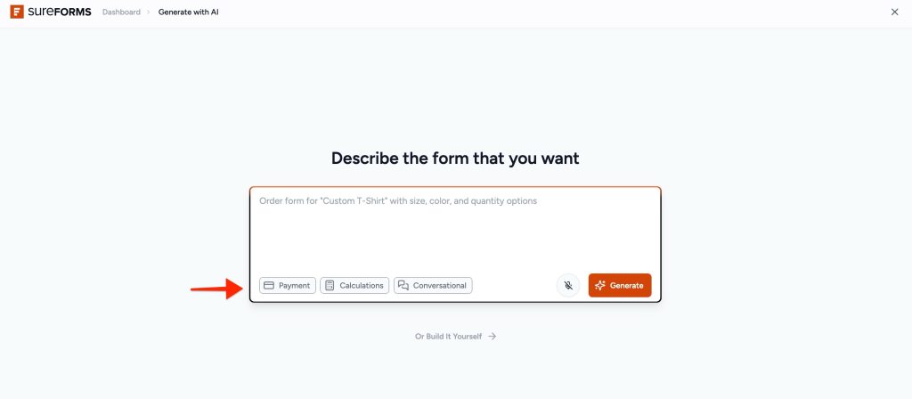 ai payment form