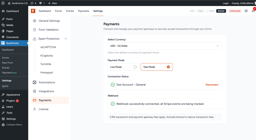 Payment Gateway setting