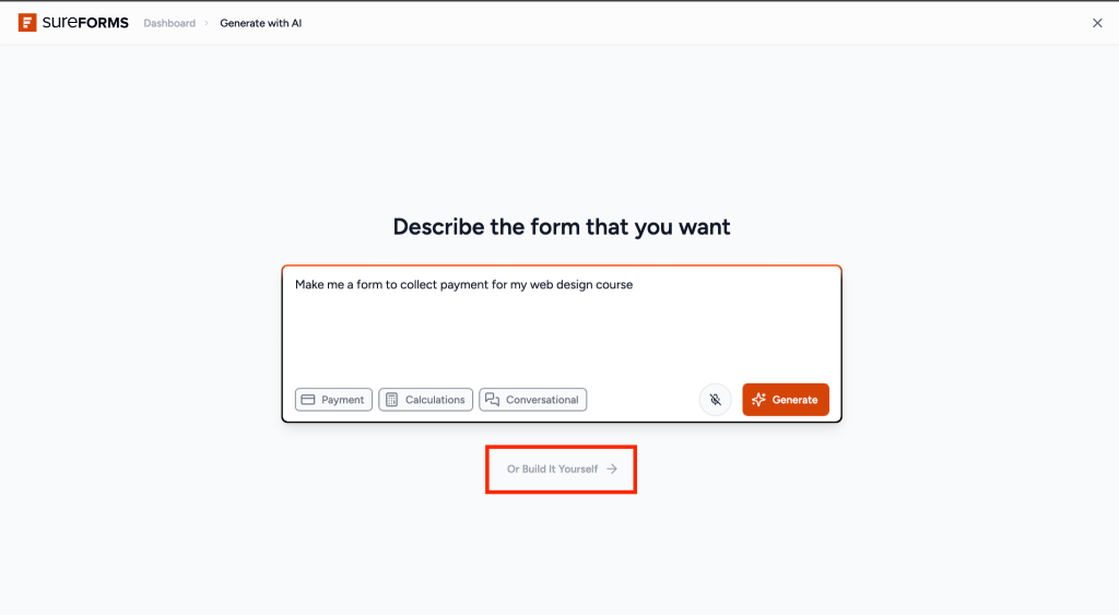Manual Form Creation