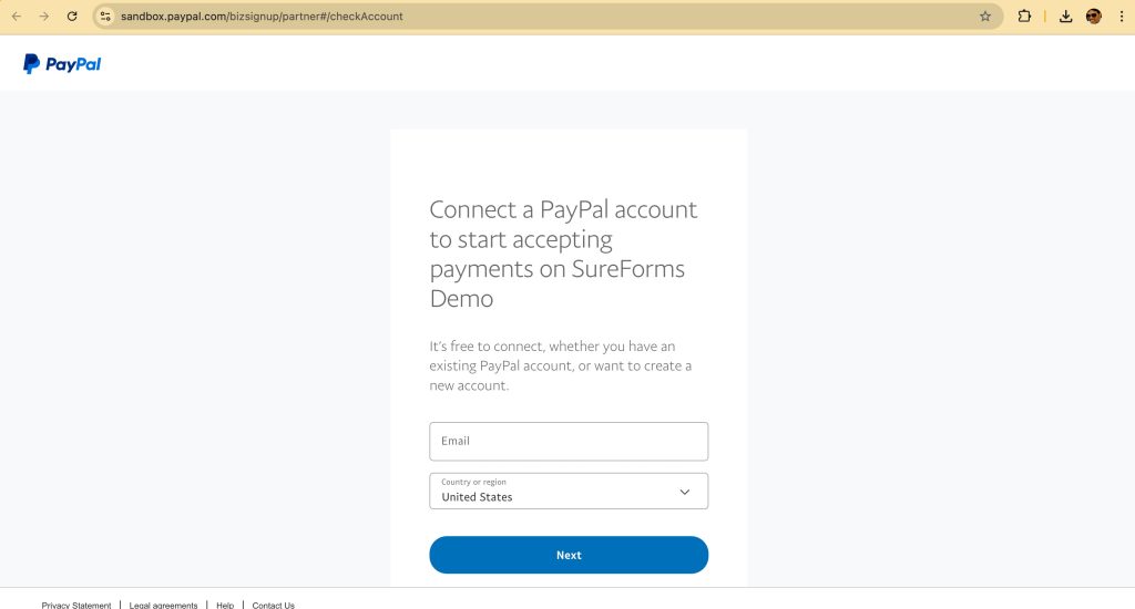 How to Connect PayPal in SureForms connect a paypal account