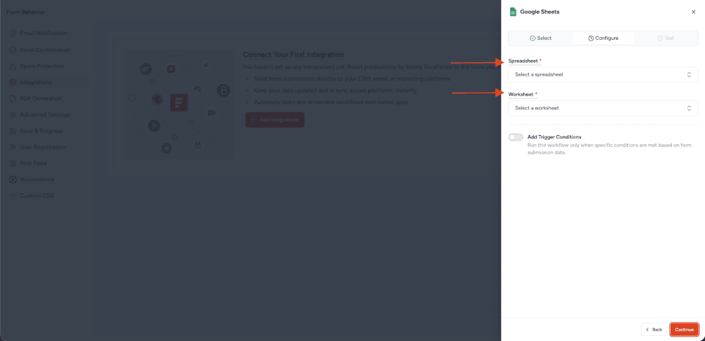 SureForms Integration with Google Sheets image
