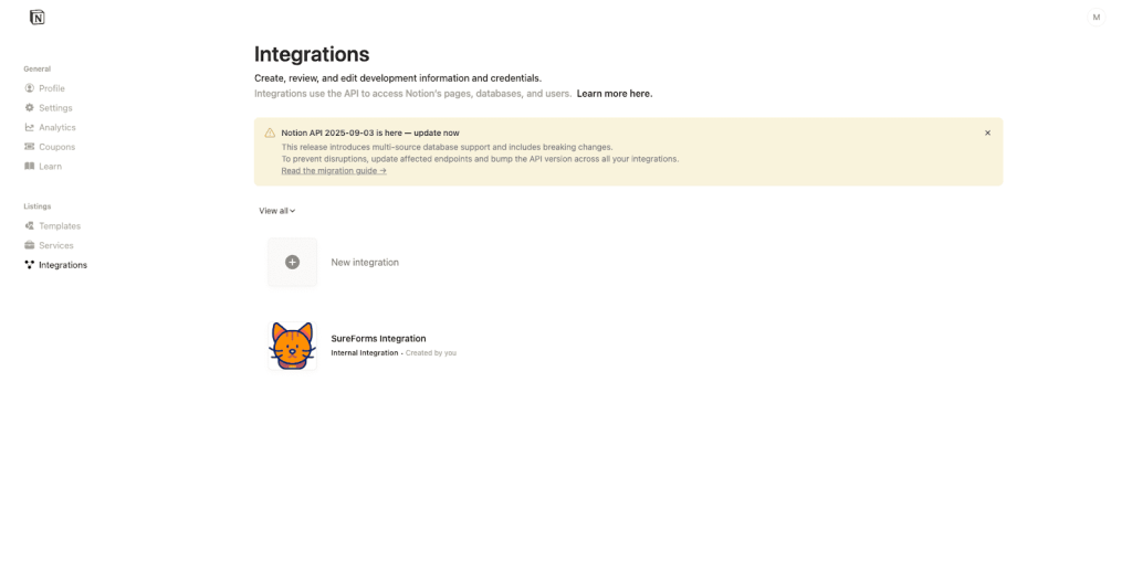SureForms Integration with Notion image