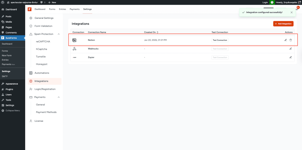 SureForms Integration with Notion image