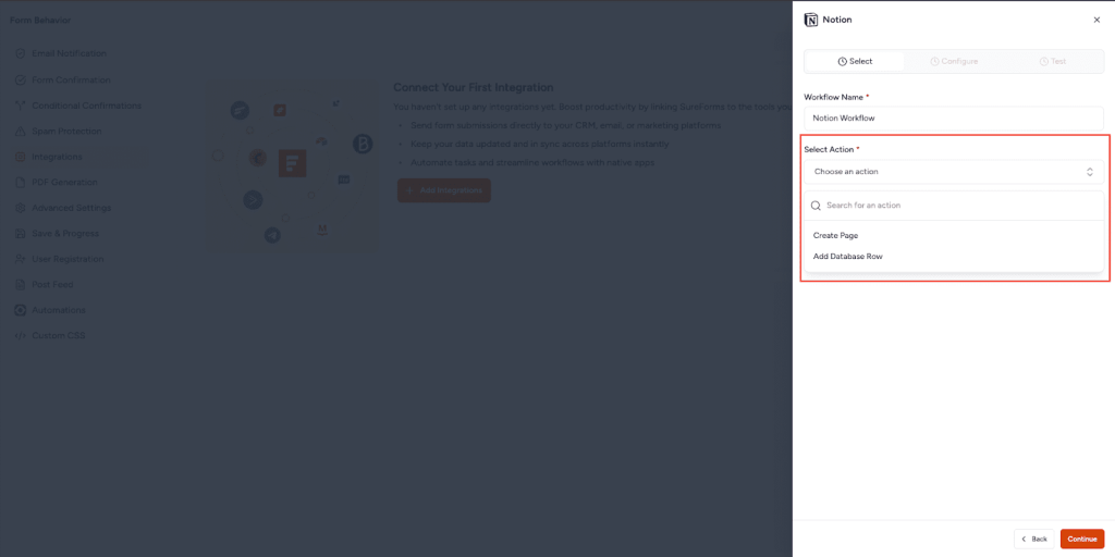 SureForms Integration with Notion image