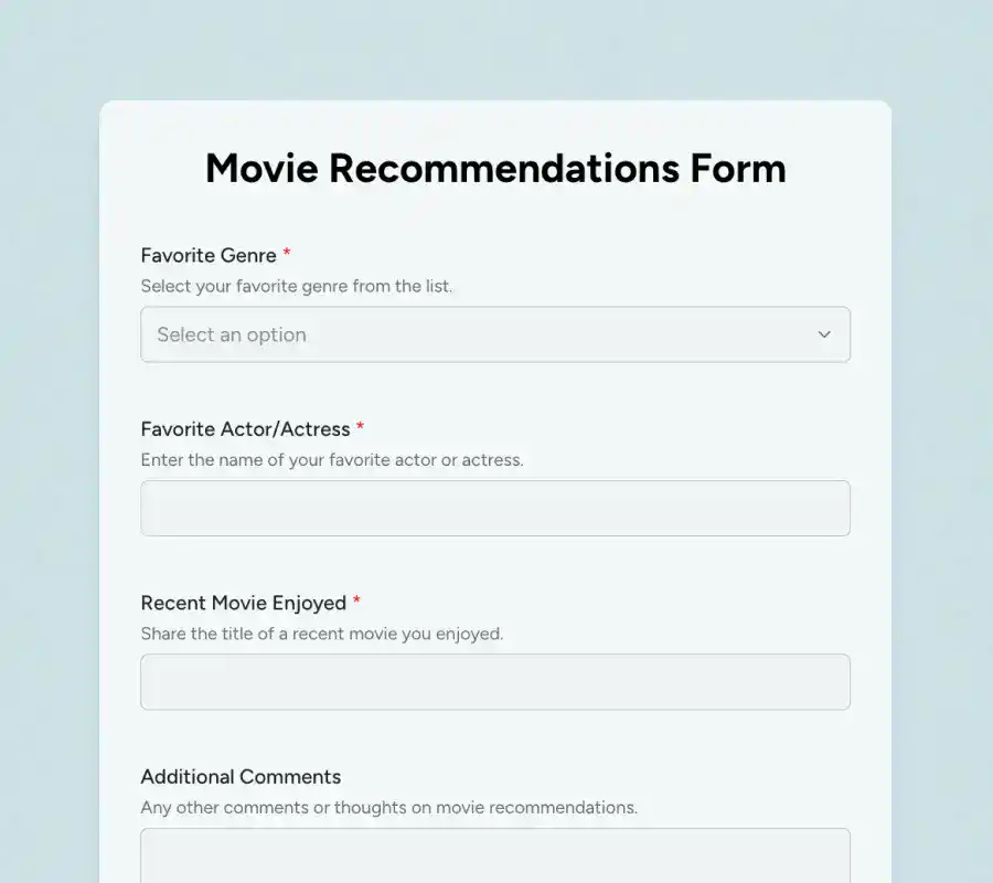 Movie form thumbnail demo