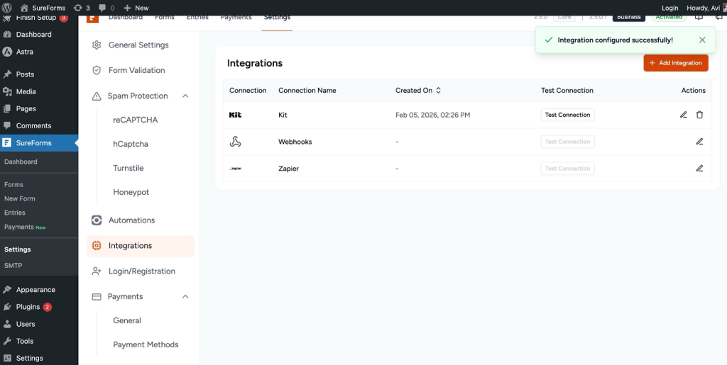 SureForms Integration with Kit image