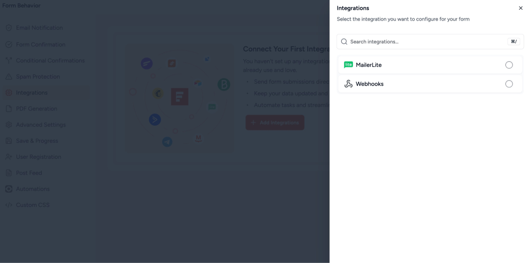 SureForms Integration with MailerLite image