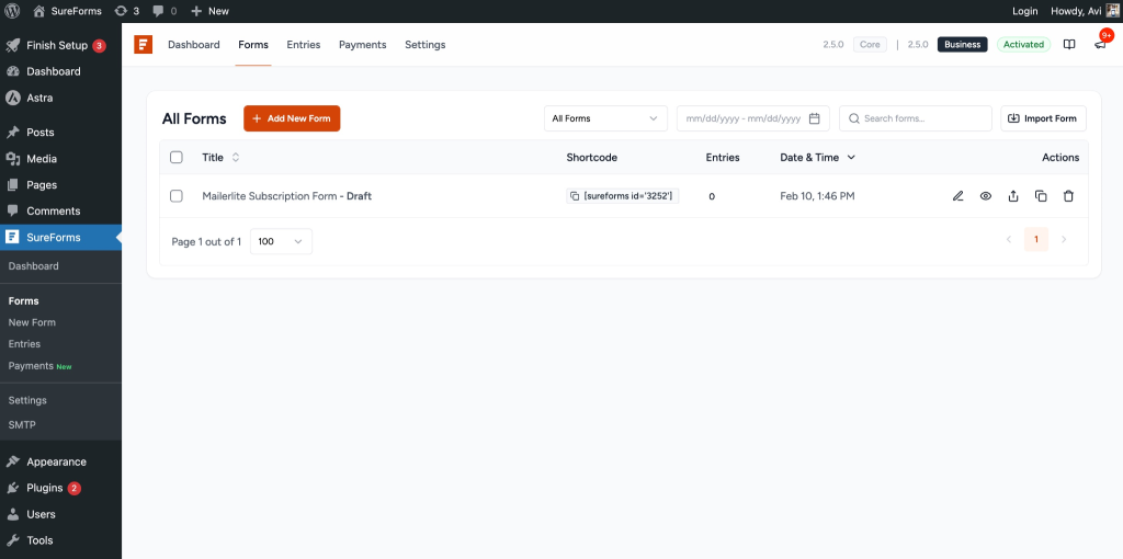 SureForms Integration with MailerLite image
