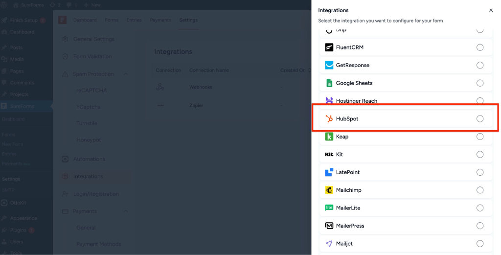 HubSpot Integration in SureForms image