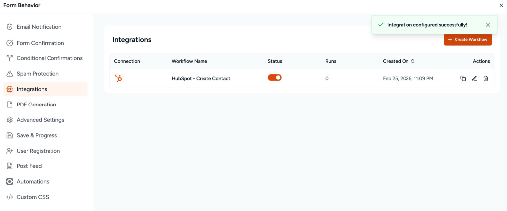 HubSpot Integration in SureForms image