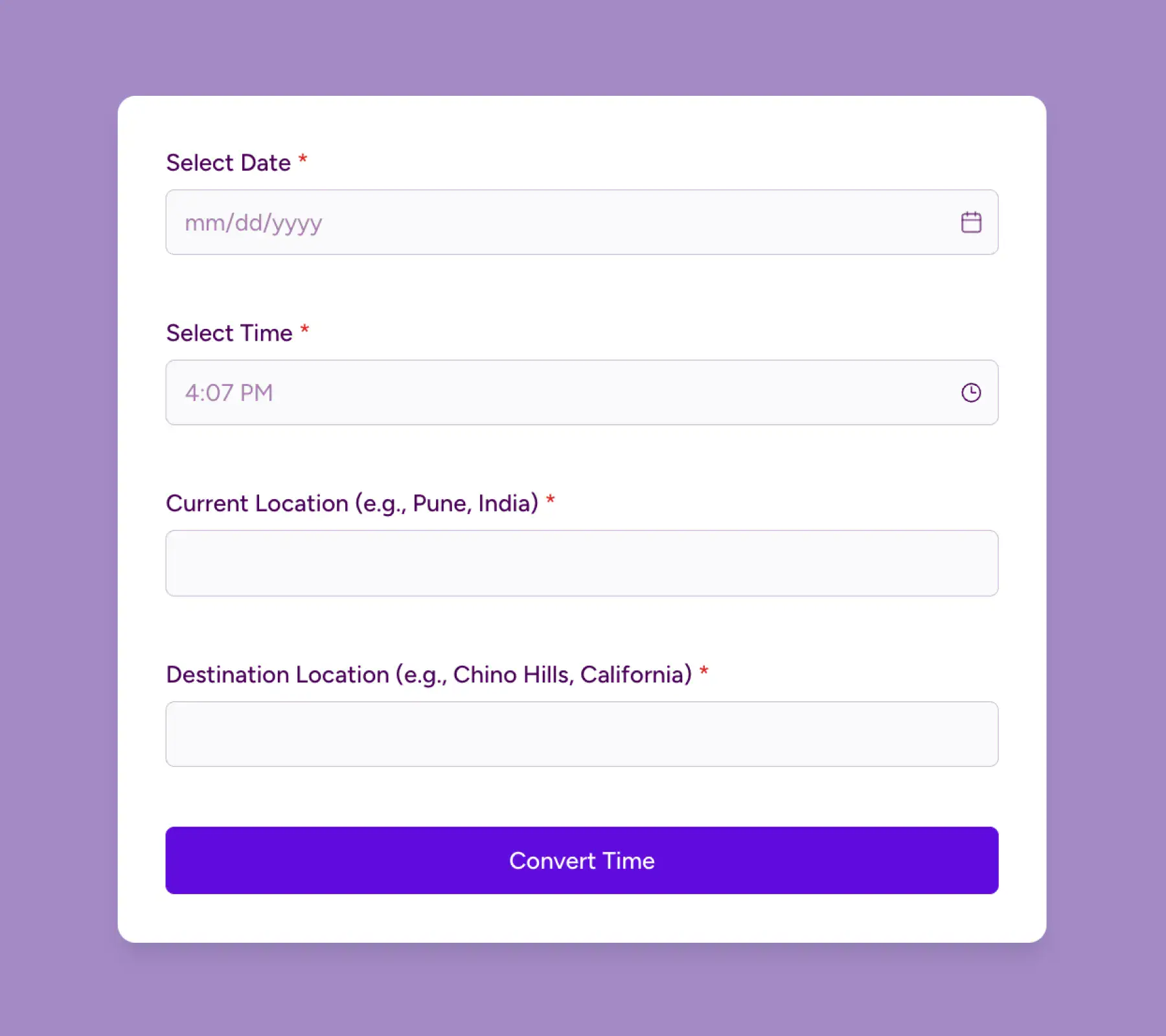 timezone converter demo