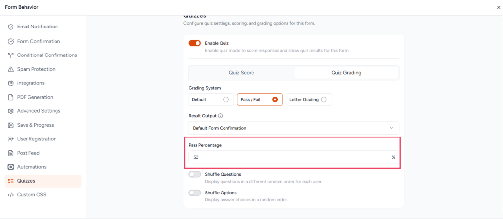 Quiz Feature in SureForms image