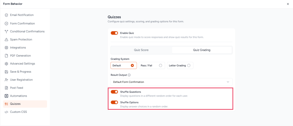 Quiz Feature in SureForms image