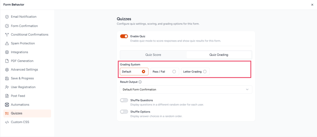 Quiz Feature in SureForms image