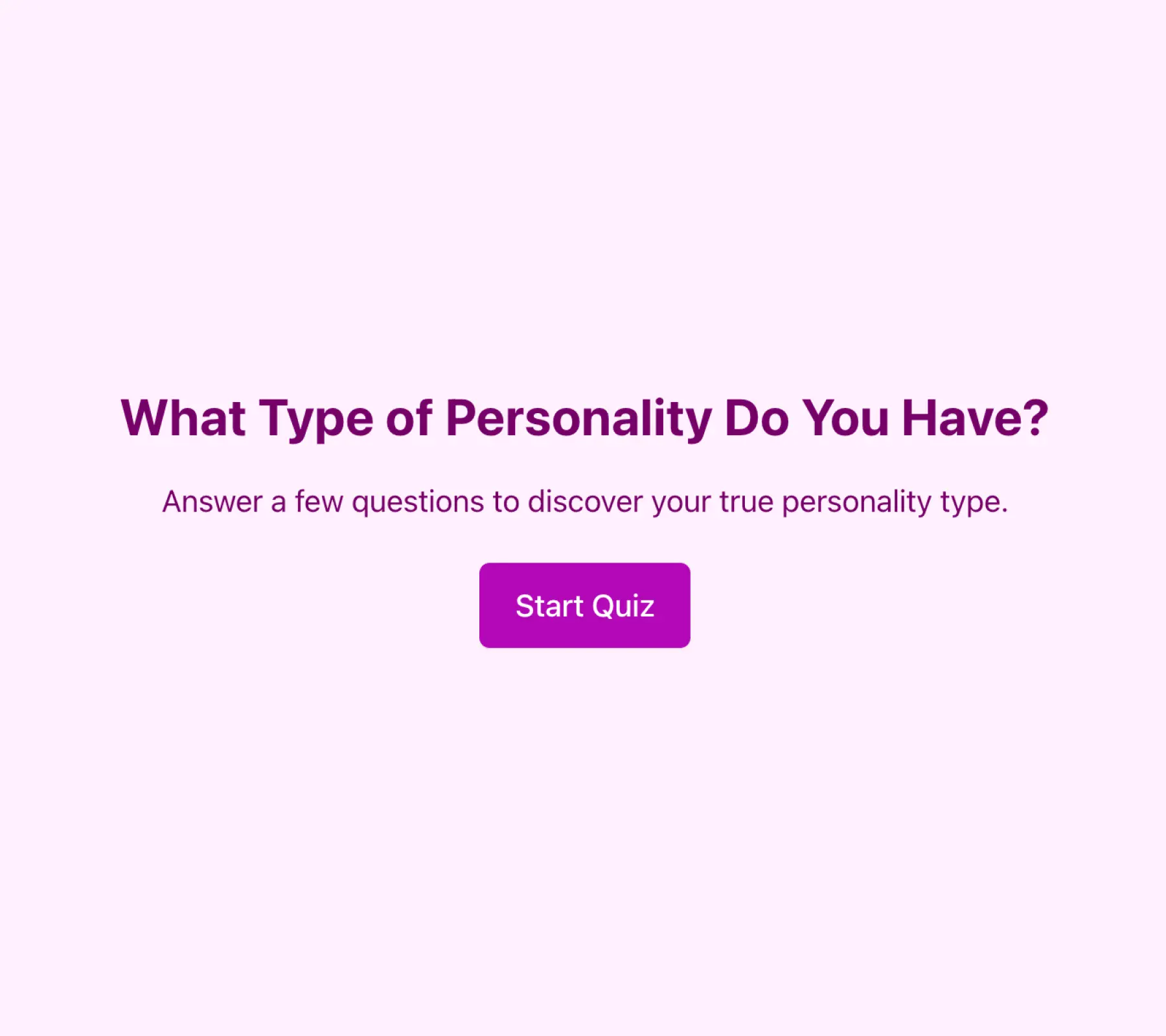 personality quiz form thumbnail