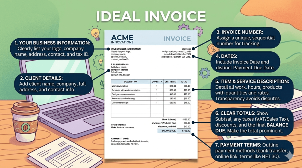Invoice vs Receipt: an ideal invoice