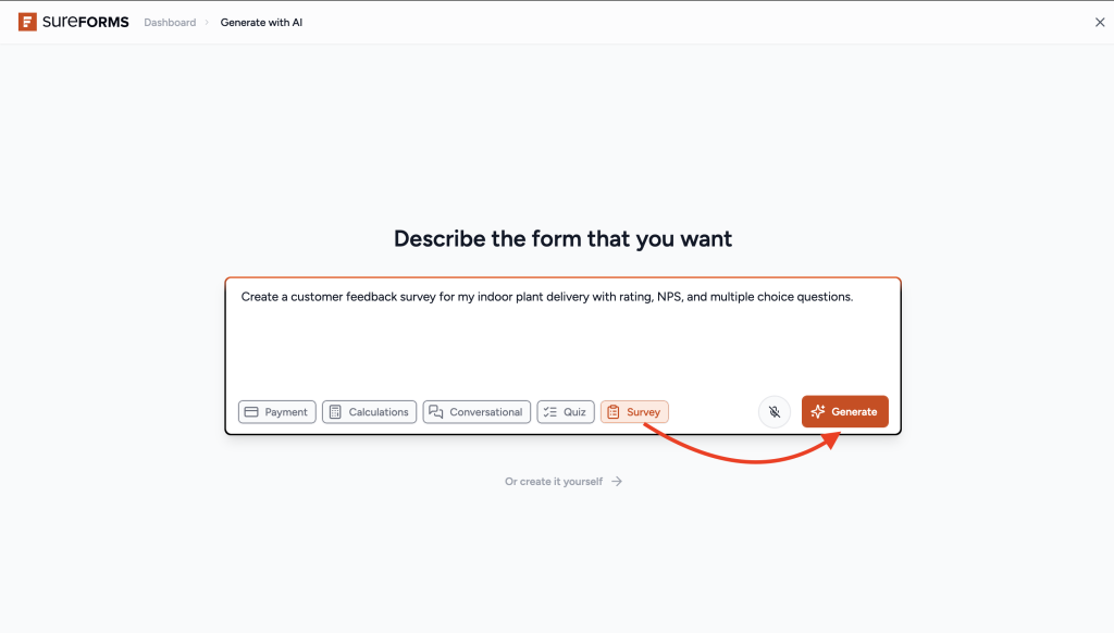 WordPress Survey Explained: Everything You Need to Know Before Starting Write a prompt to generate WordPress Survey