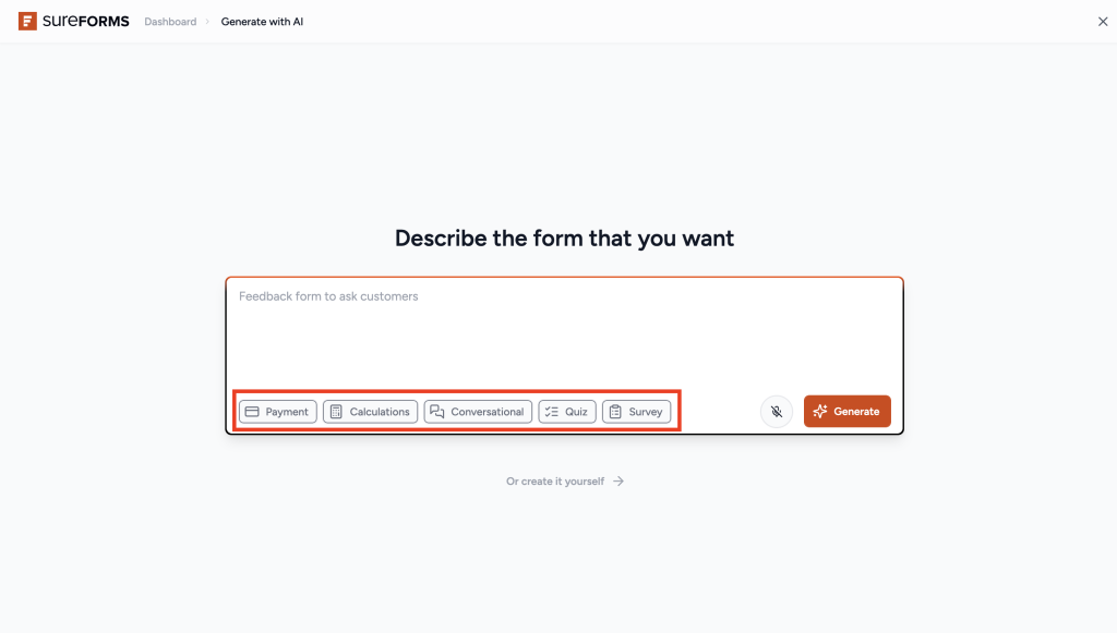 Time for a Contact Form 7 Alternative? Contact Form 7 vs SureForms Contact Form 7 alternative: types of forms in SureForms