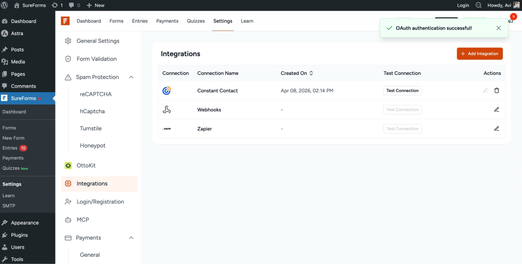 SureForms Integration with Constant Contact image