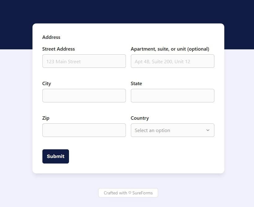 Address line 1 & Address line 2 in a form
