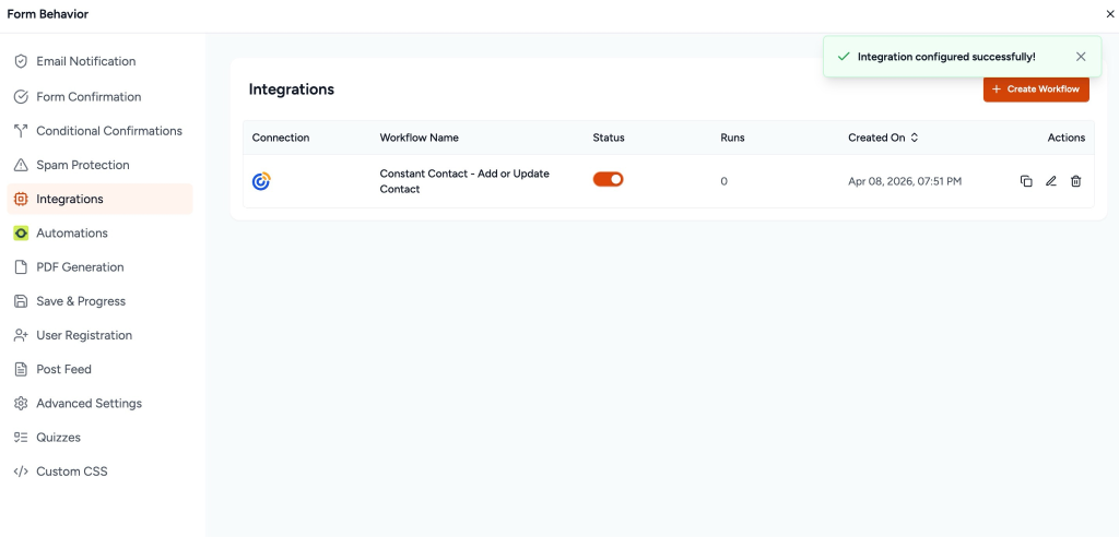 SureForms Integration with Constant Contact image