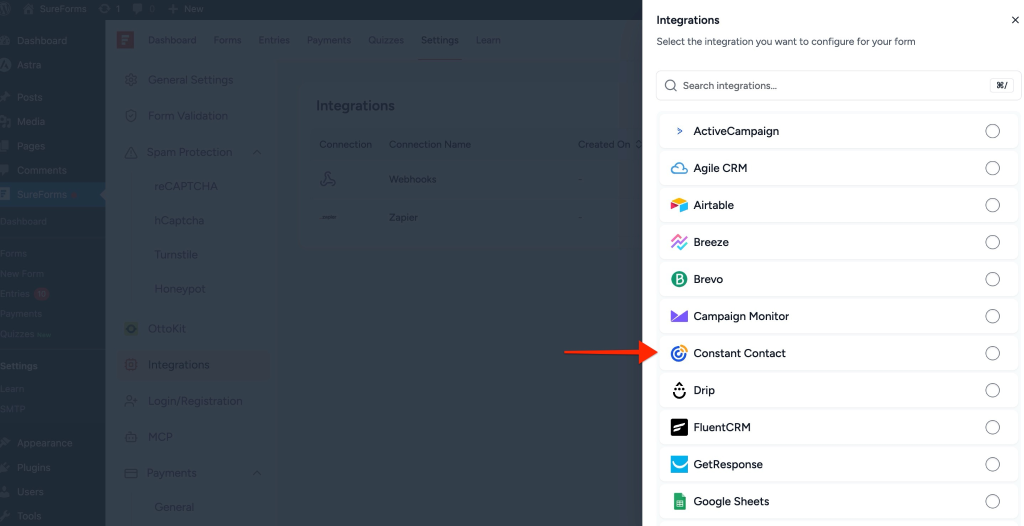 SureForms Integration with Constant Contact image
