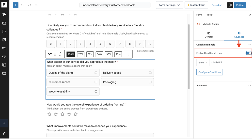 Enable Conditional Logic