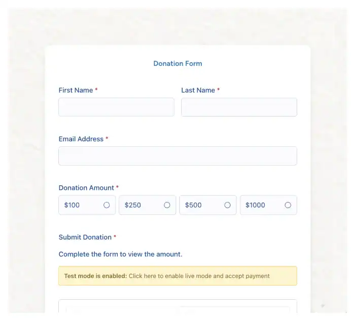 donation form