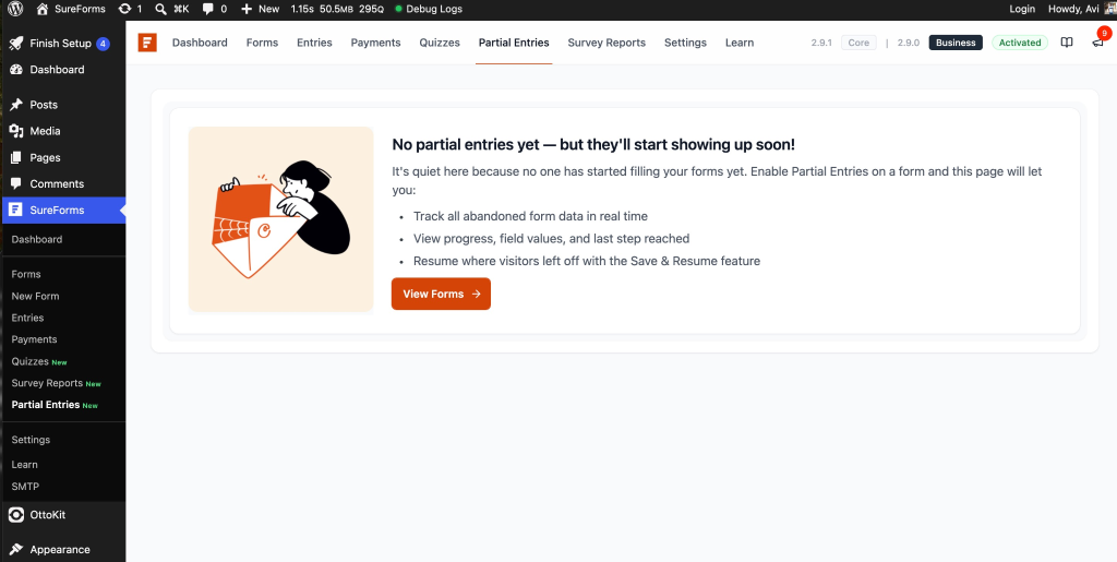 Partial Entries in SureForms image