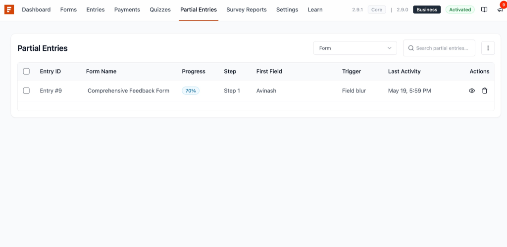 Partial Entries in SureForms image