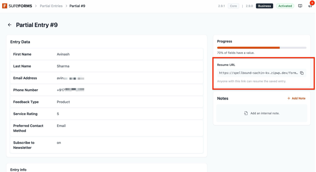 Partial Entries in SureForms image