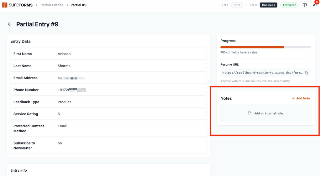 Partial Entries in SureForms image