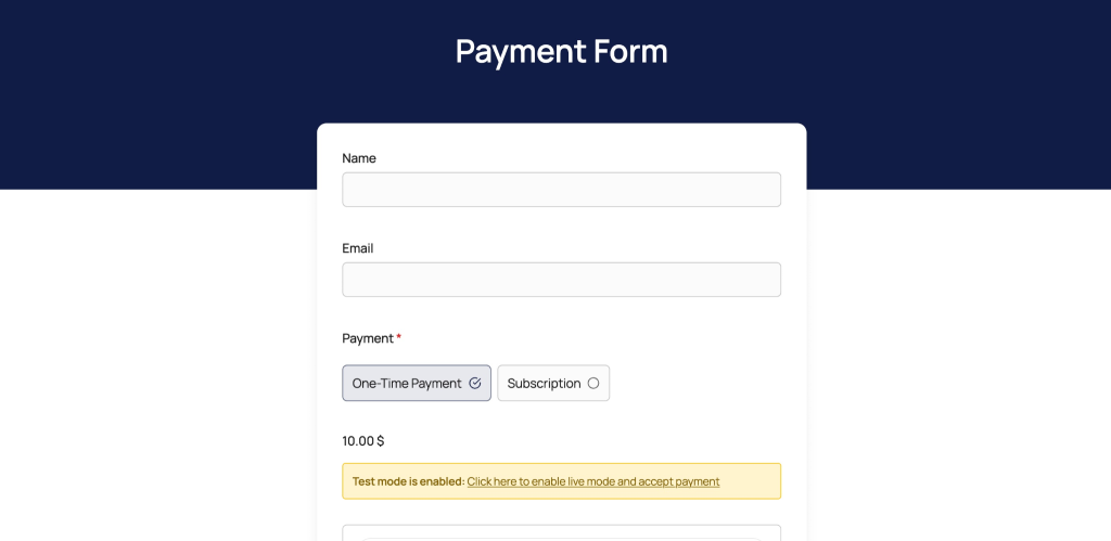 Enable One-Time Payment and Subscription in a Single Form image
