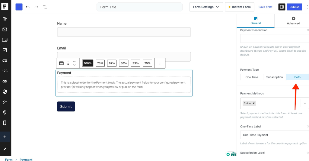 Enable One-Time Payment and Subscription in a Single Form image