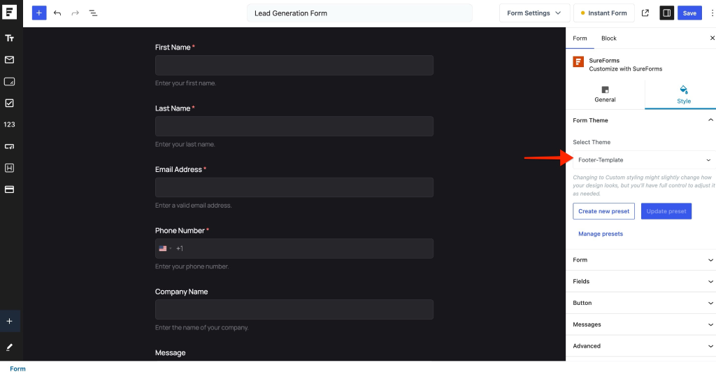 SureForms Pro – New Form Styling & Preset Features image